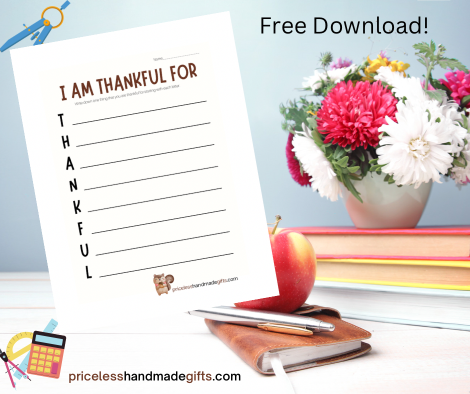 I Am Thankful - Thanksgiving Activity