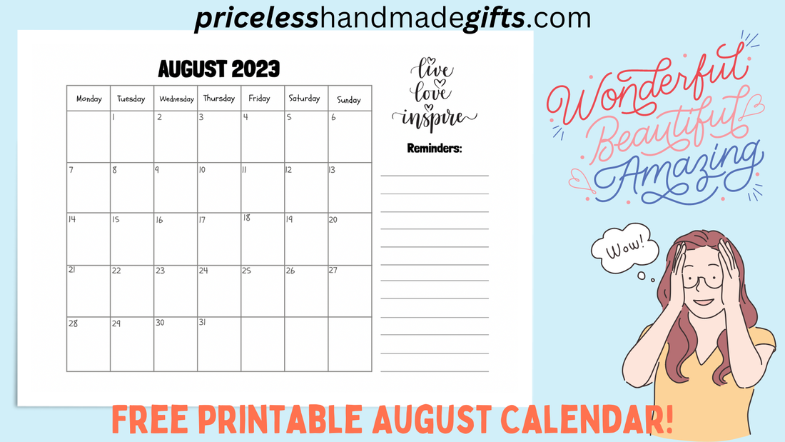 Printable August Calendar 2023