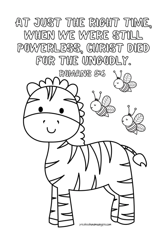 Scripture Zebra Coloring Sheet