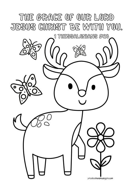 Scripture Deer Coloring Sheet