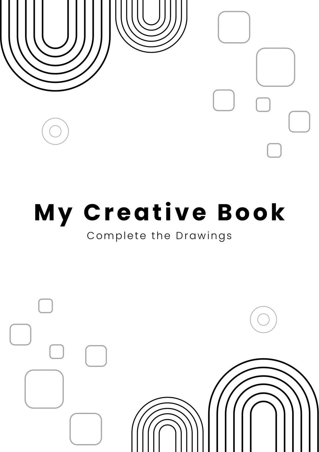 My Creative Book coloring page - complete the drawings.