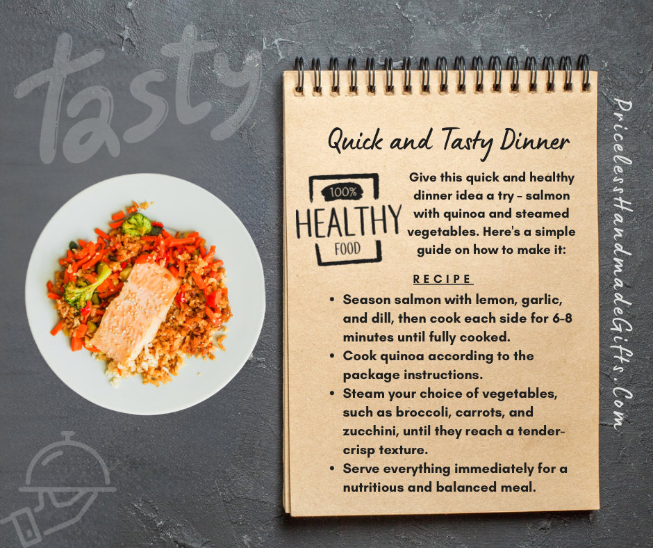 Quick and tasty dinner idea - salmon veggie quinoa.