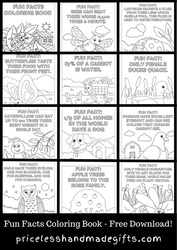 Printable Fun Facts Coloring Book