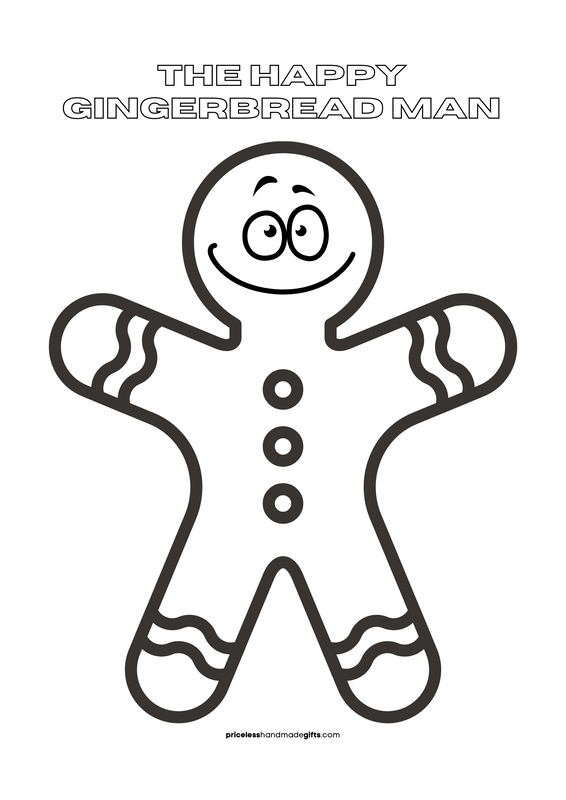 Gingerbread Man Coloring Sheet