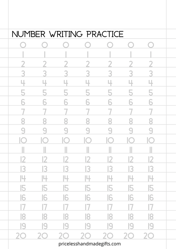 Free Printable Number Writing Practice Sheets