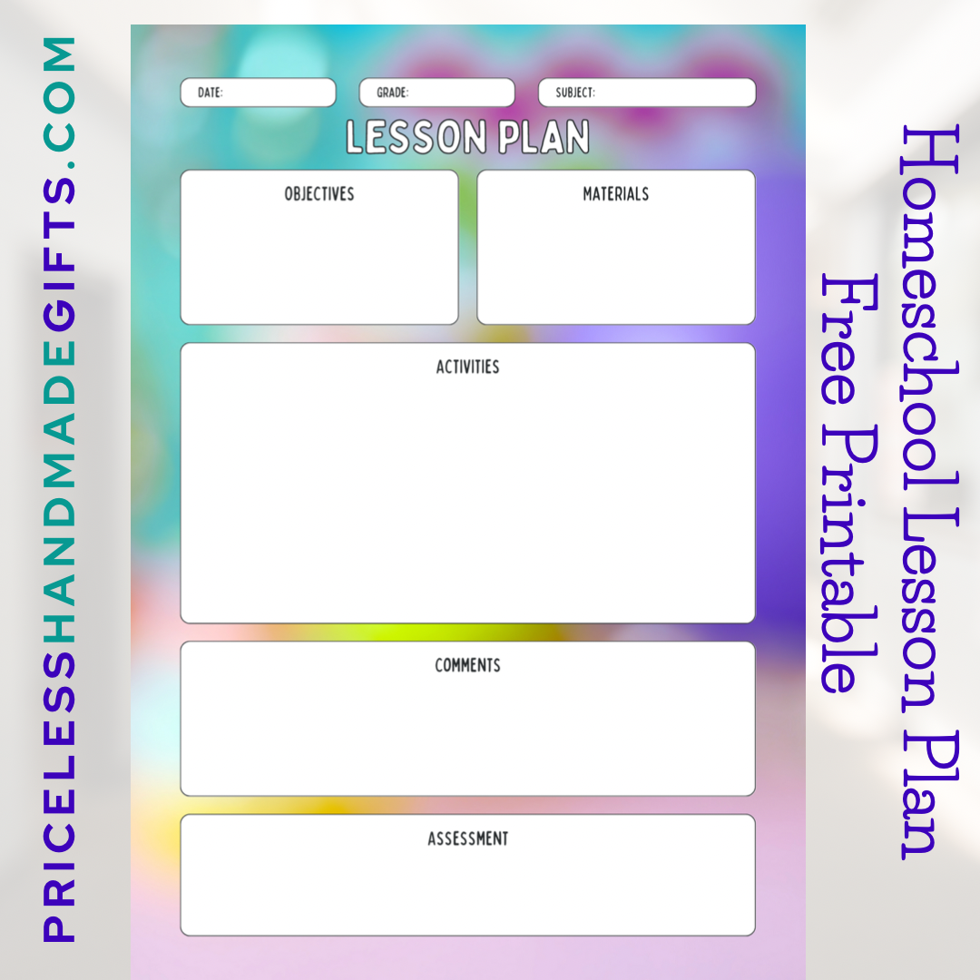Free Printable Homeschool Lesson Plan Worksheet