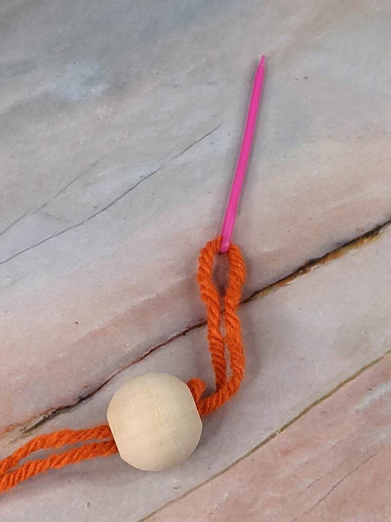 Yarn Bead Pumpkin DIY