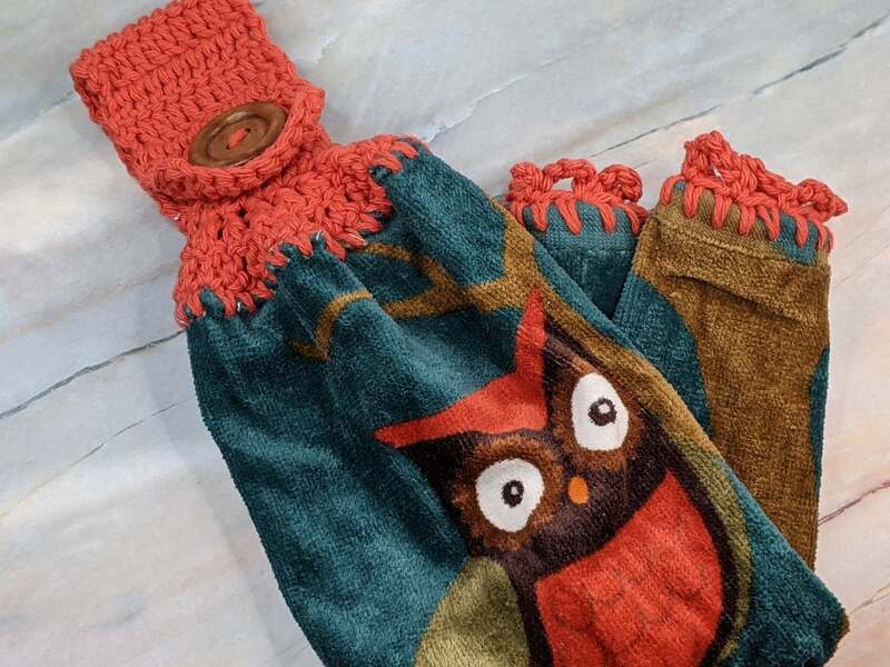 Crochet Topped Owl Towel