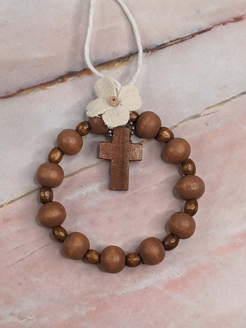 Wood Bead Gift Topper Wreath Ornament