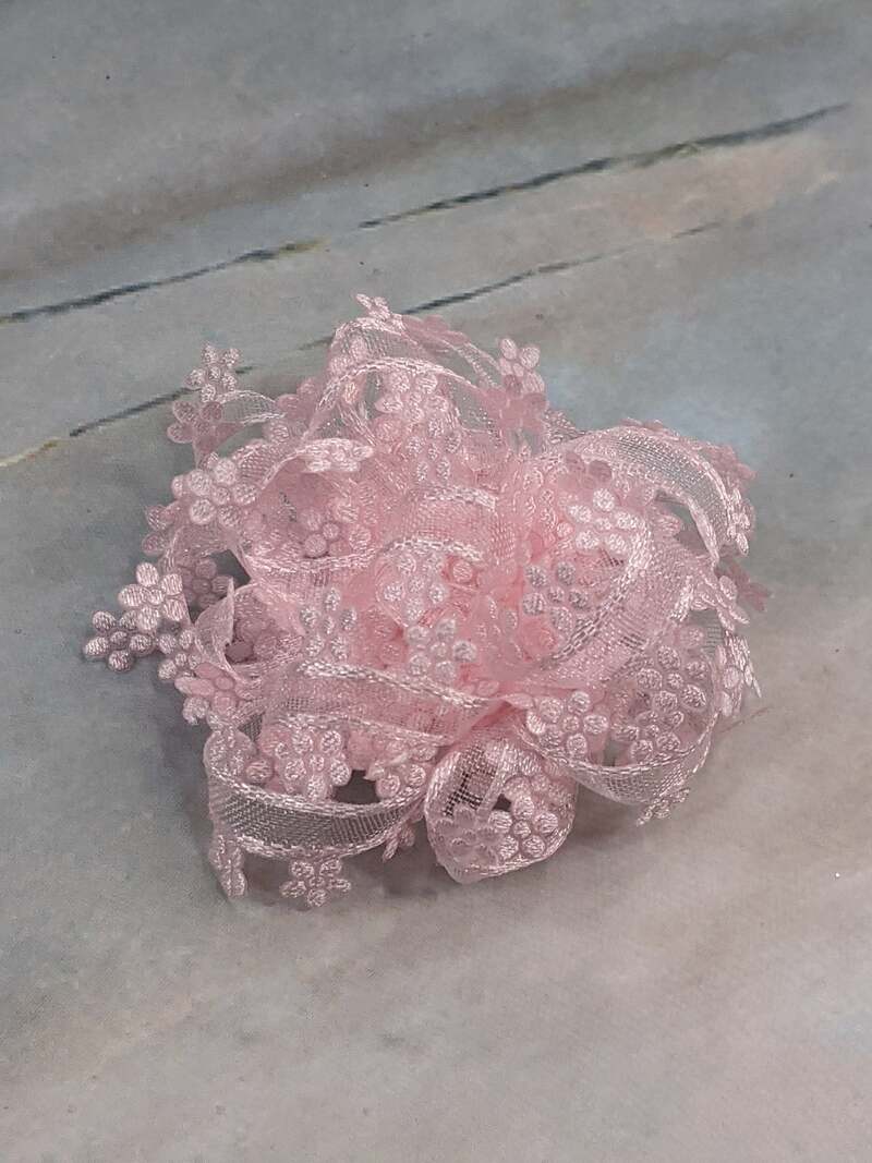 Sheer Pink Flower Gift Bow with Clip