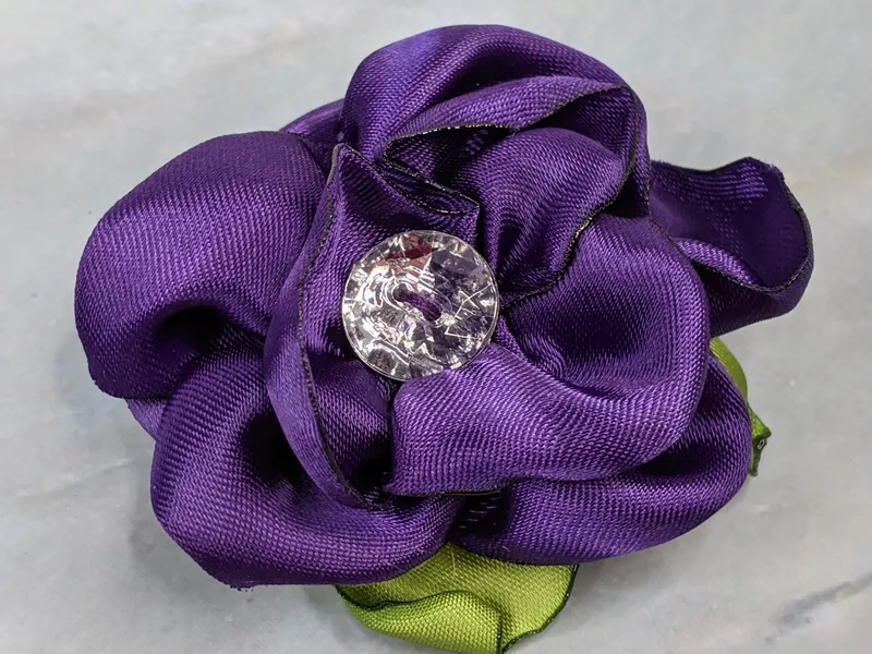 Dark Purple Flower Clip