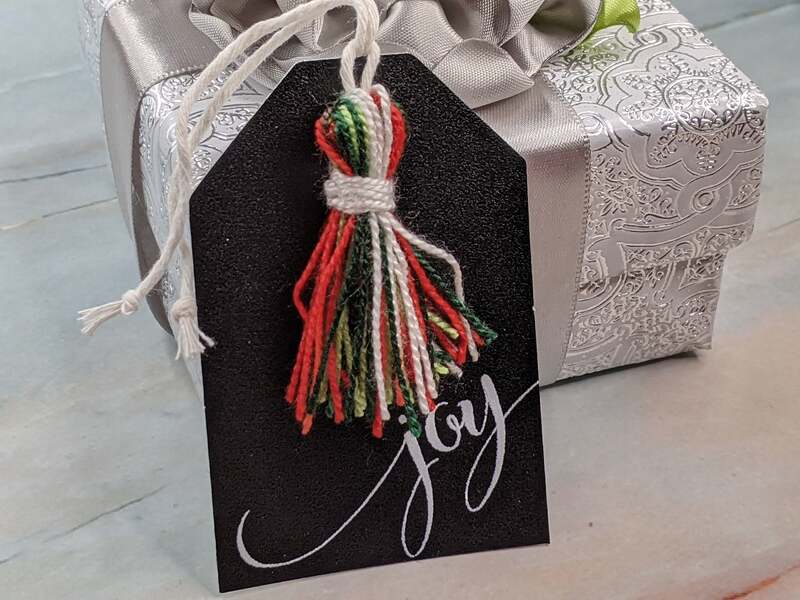 Joy Chalkboard Gift Tag with Tassel