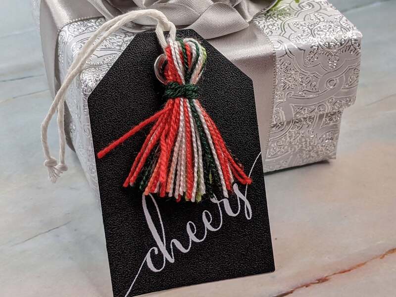 Cheers Chalkboard Gift Tag with Tassel