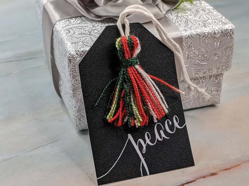 Peace Chalkboard Gift Tag with Tassel