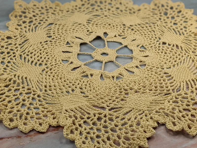 Yellow Crochet Doily
