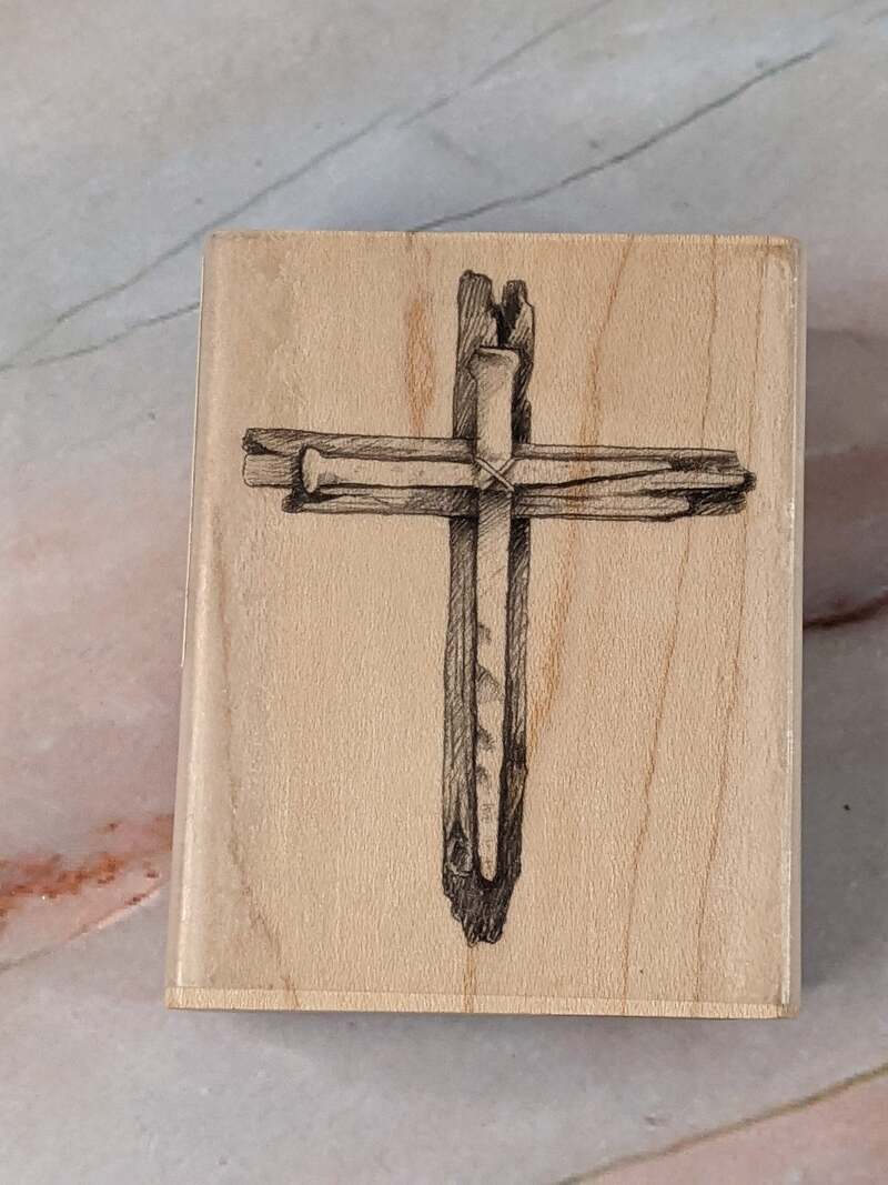 Nail Cross Rubber Stamp