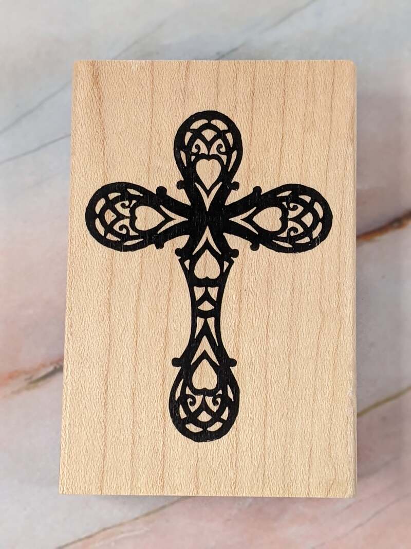 Ornate Cross Rubber Stamp