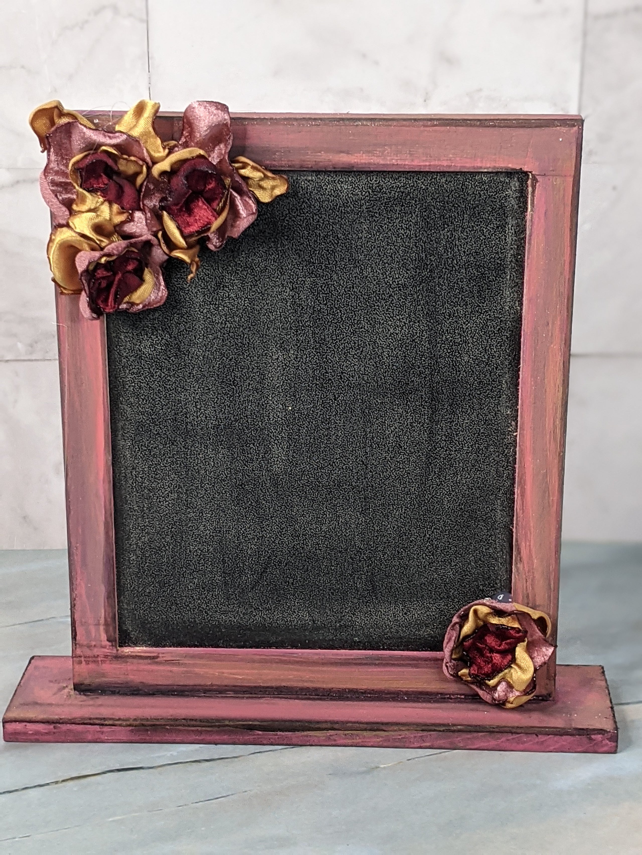 Mauve Floral Decorative Chalkboard