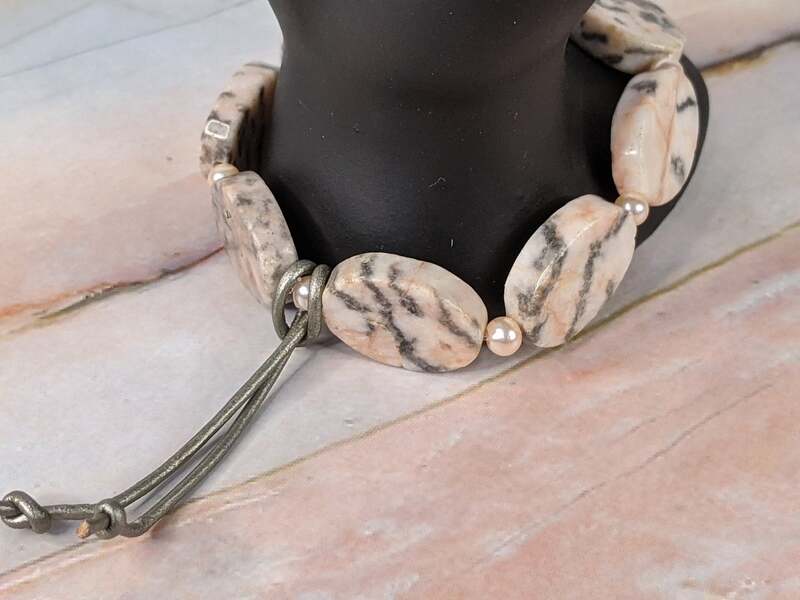 Natural Zebra Stone Stretch Bracelet