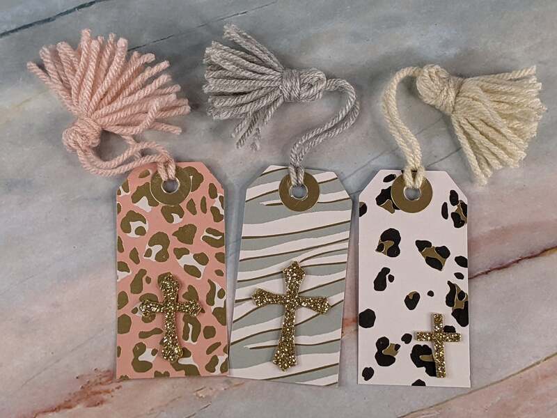Set of 3 Cross Gift Tags with Tassels