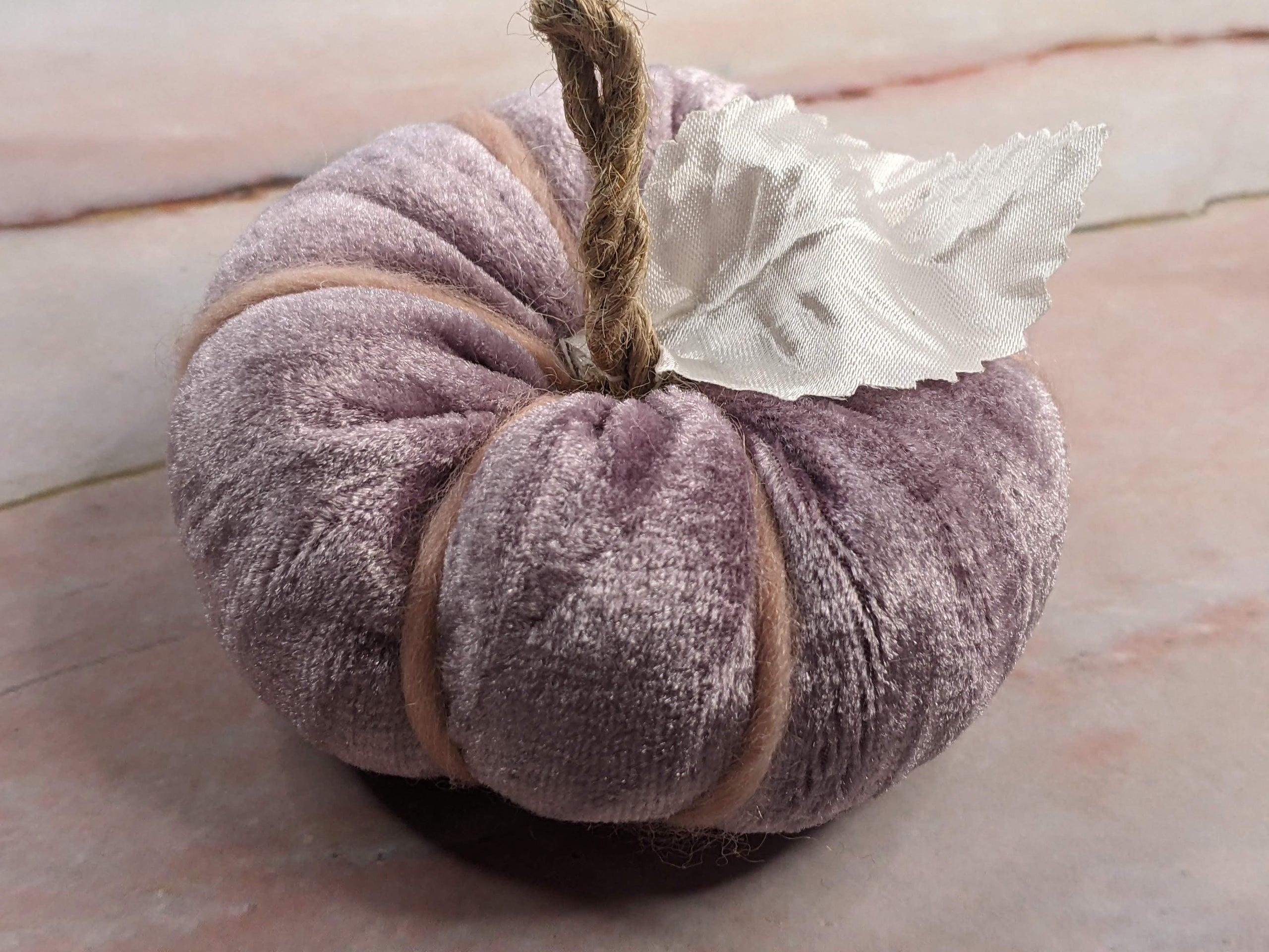 Plush Lilac Velvet Pumpkin Decor