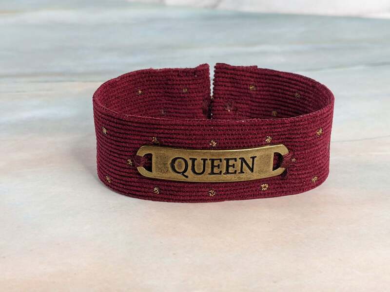 Burgundy Queen Corduroy Bracelet