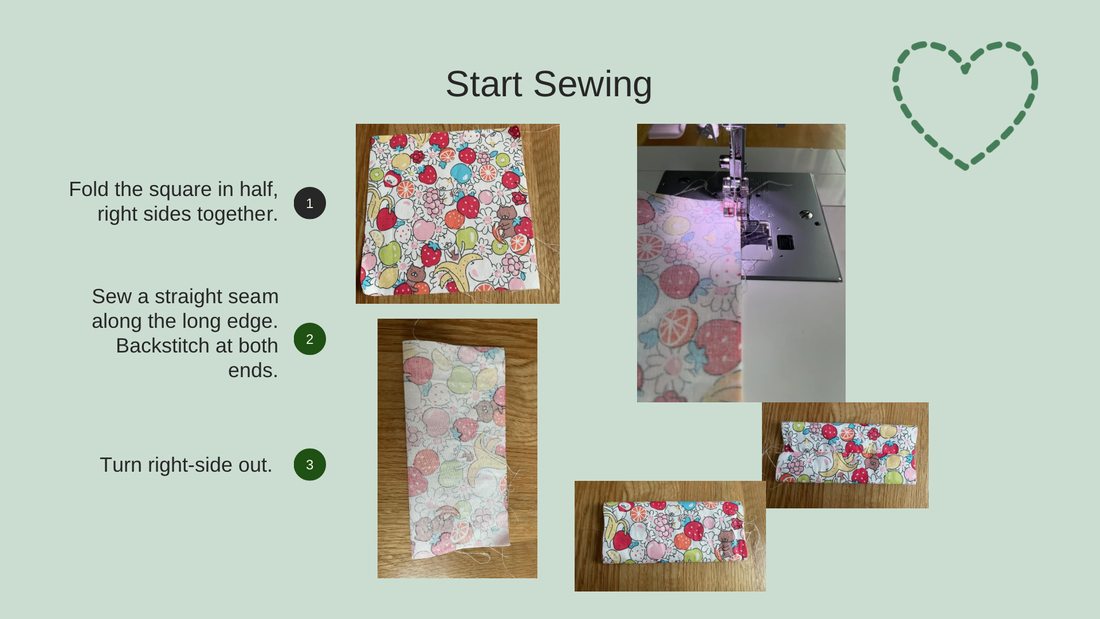 Sewing tutorial for a hair tie.