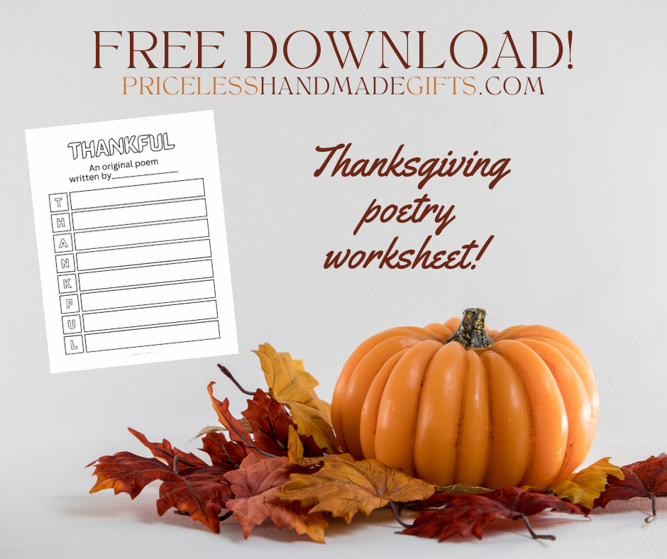Thanksgiving Poem Worksheet