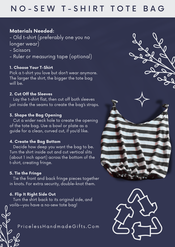 Easy No-Sew T-Shirt Tote Bag DIY Project Upcycling Tutorial