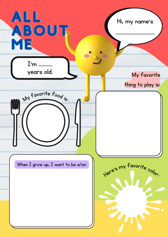 All About Me Worksheet for Students