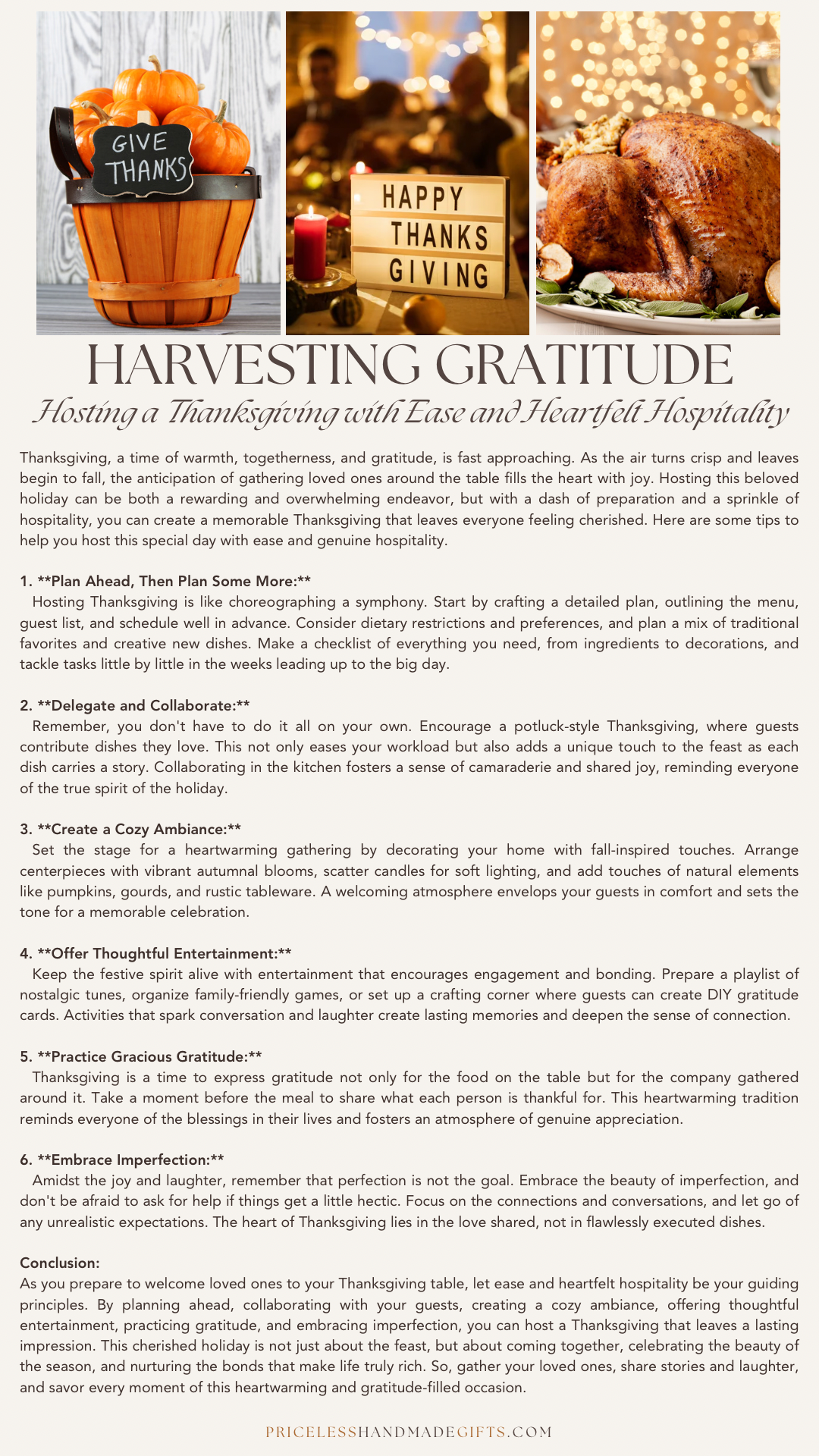 Harvesting Gratitude: Hosting Thanksgiving with Hospitality
