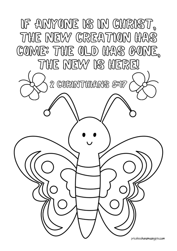 Butterfly Scripture Coloring Sheet