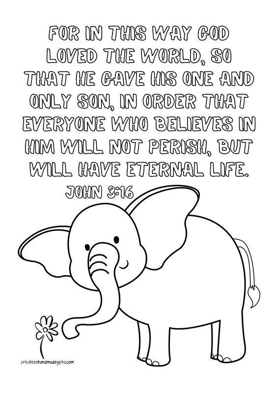 Scripture Elephant Coloring Sheet