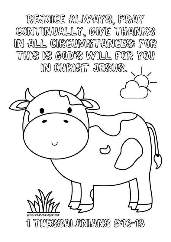 Scripture Cow Coloring Sheet