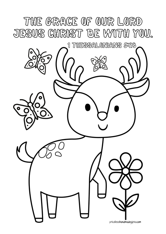 Scripture Deer Coloring Sheet