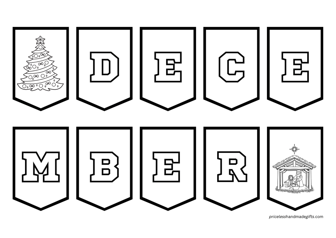 Mini December Bunting to Color