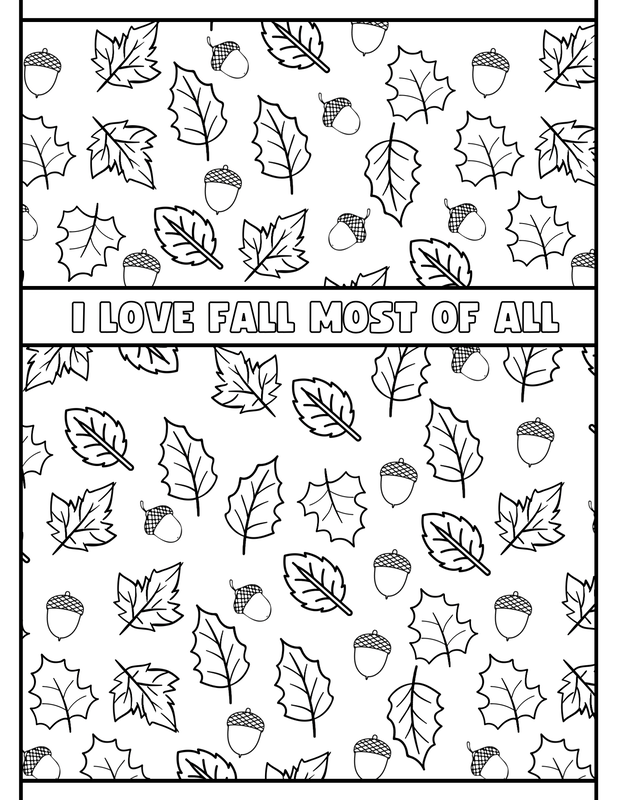 I Love Fall Most of All - Coloring Sheet