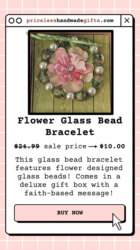 Flower Glass Bead Bracelet