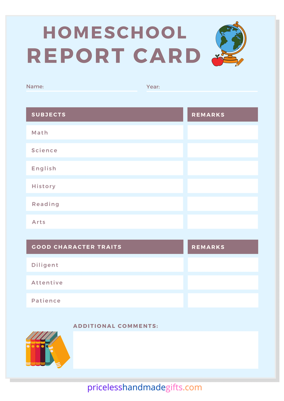 Free Printable Homeschool Report Card