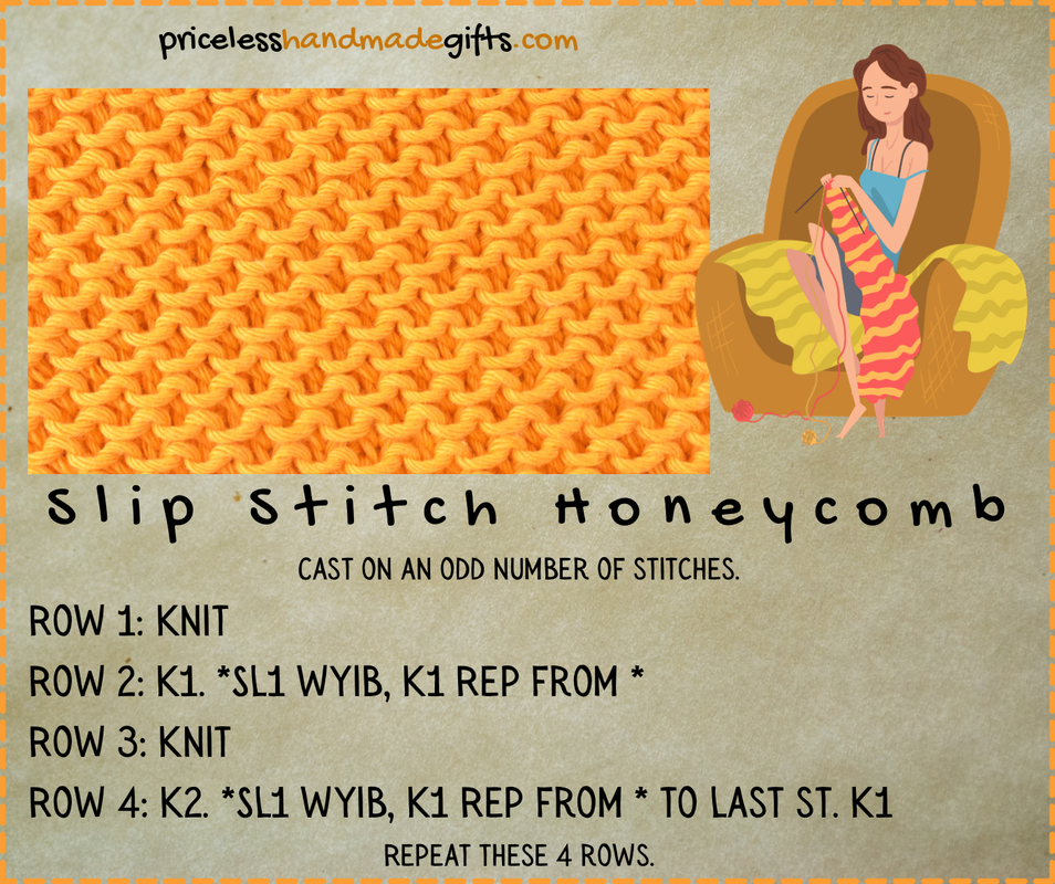 Slip Stitch Honeycomb Knitting Pattern