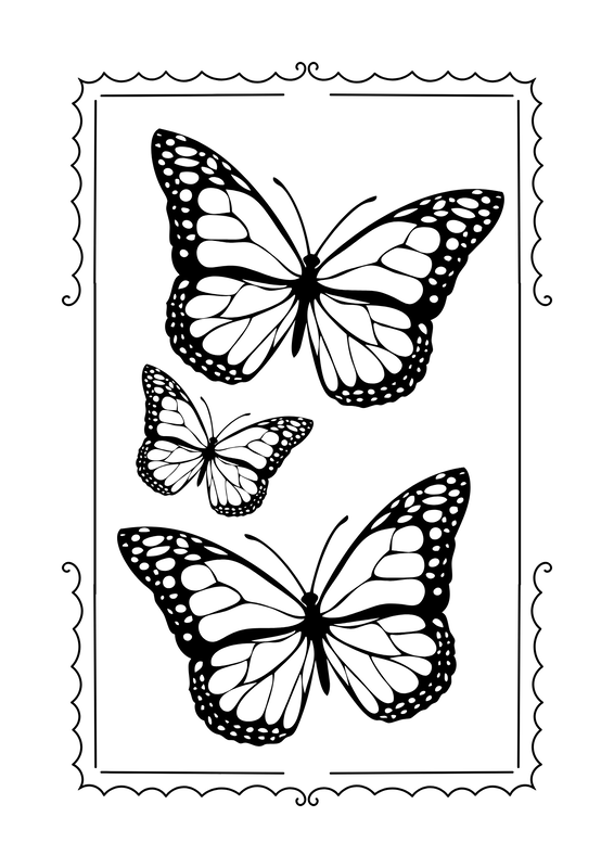 Monarch Butterflies to Print and Color