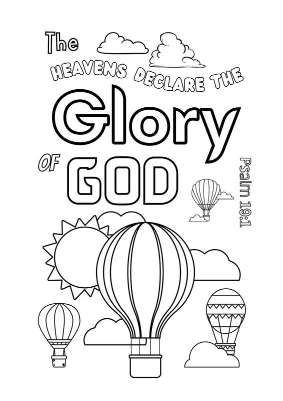 The Heavens declare the glory of God! Coloring Sheet