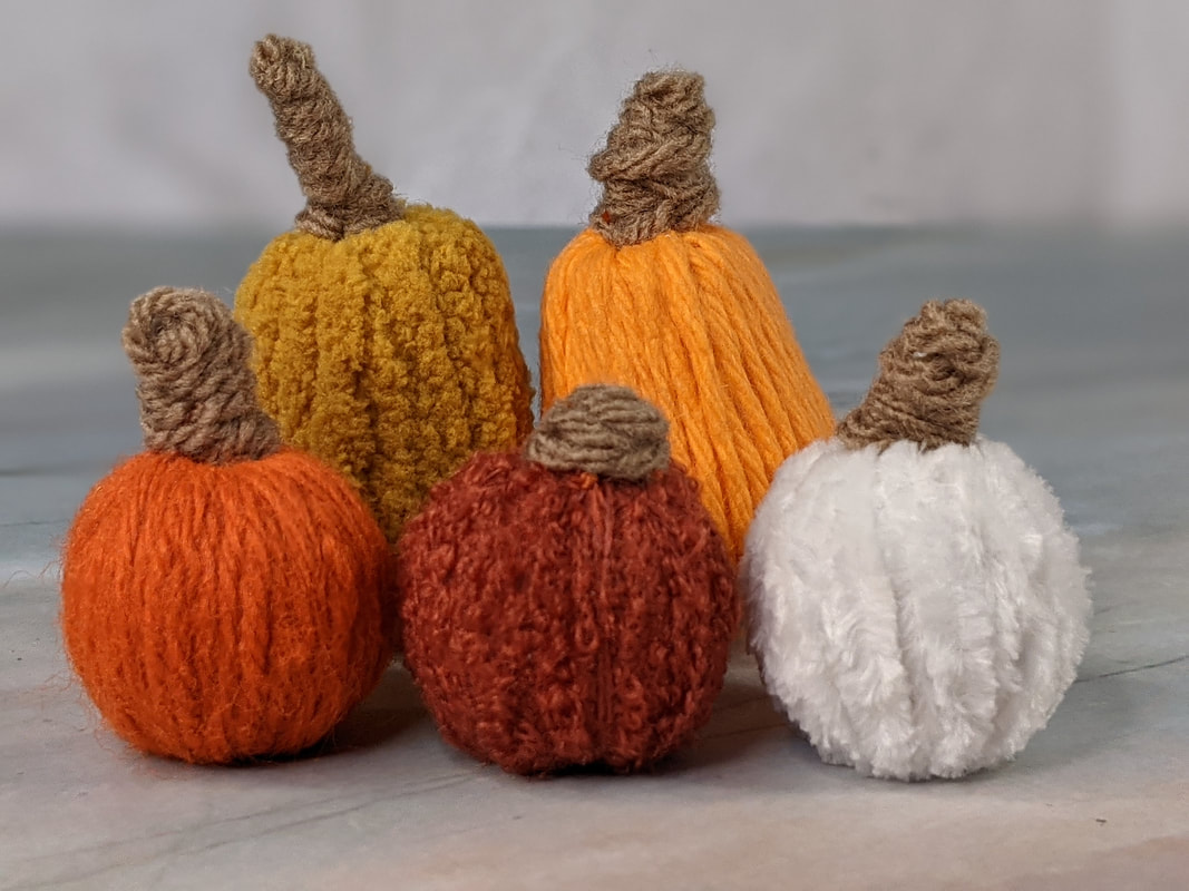 DIY Mini Yarn Pumpkins