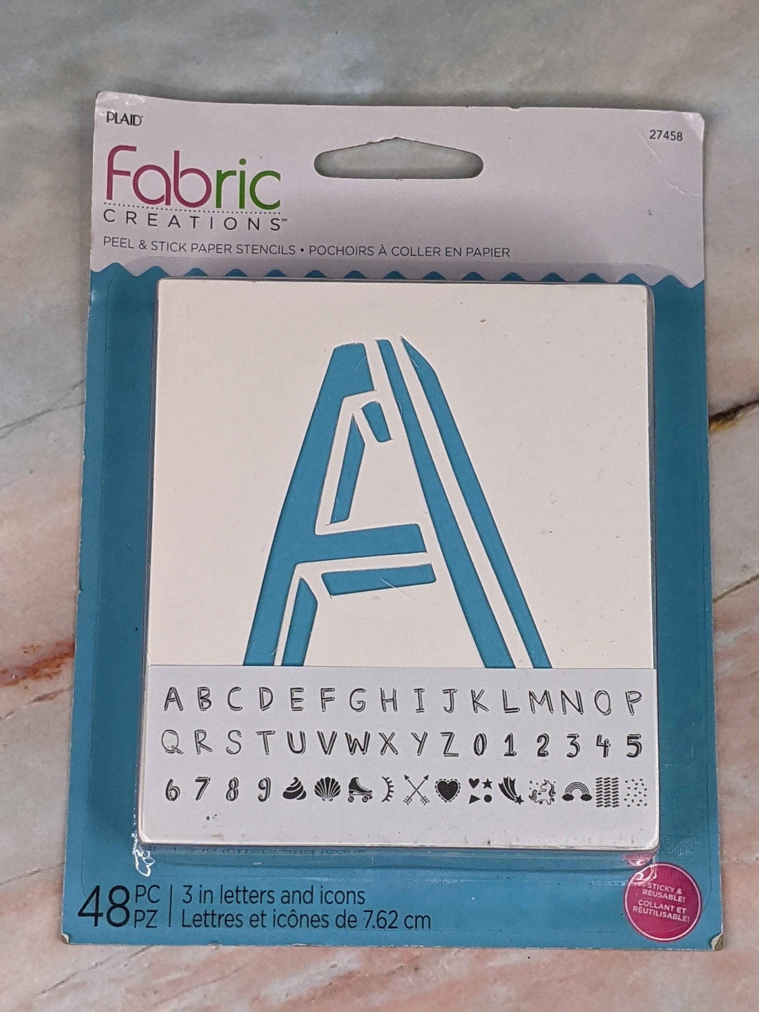 Peel and Stick Paper Stencils 3 Inch Letters and Icons