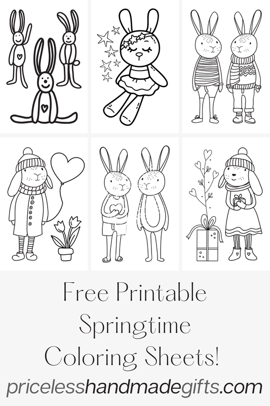 Free Springtime Printable Bunny Coloring Sheets