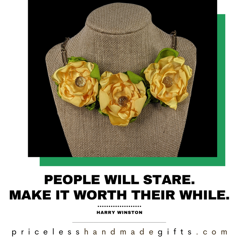 Designer Jewelry - Yellow Flowers Necklace