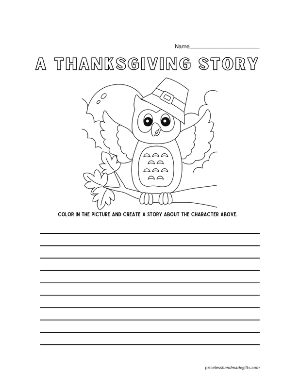 Thanksgiving Story Activity Worksheet